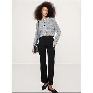New Banana Republic Pants Medium Crop Flare Everywhere Ponte Pull On Black NWT